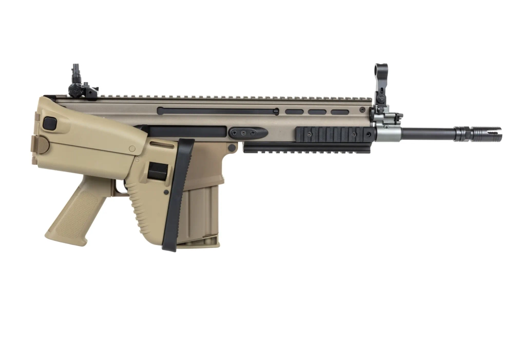 airsoft Cybergun x FN HERSTAL SCAR-H útočná puška s přepravním kufrem Tan