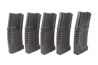 Sada 5 zásobníků PMG, Hi-cap 300 BB pro M4/M16 - černé