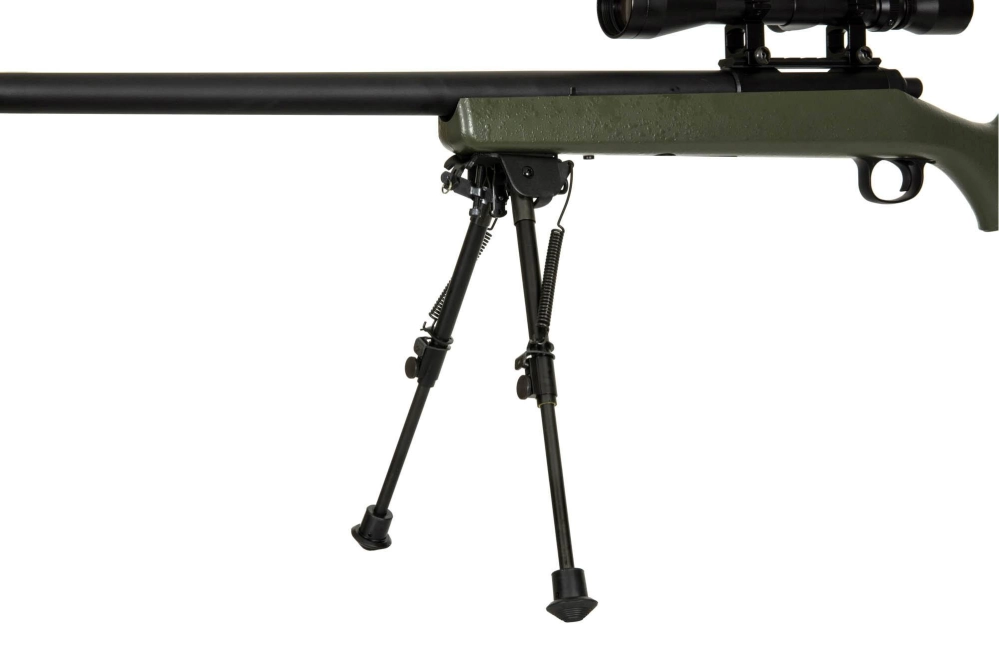 Fusil de airsoft rifle de francotirador SW-10 (con mira y bípode) - verde oliva