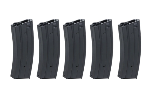 Set van 5 metalen magazijnen met hoge capaciteit 300 kogels Specna Arms Zwart