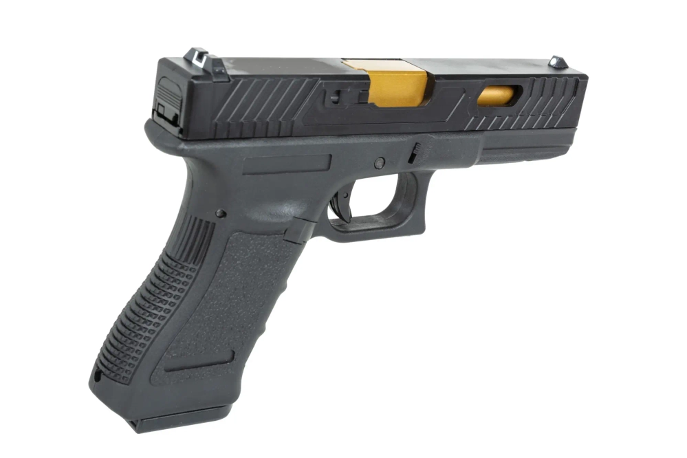 Pistola East Crane EC-1104 airsoft Negra y dorada