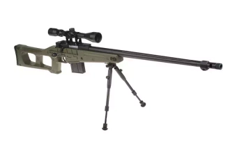 Fusil airsoft fusil de sniper MB4409D - avec lunette et bipied - vert olive
