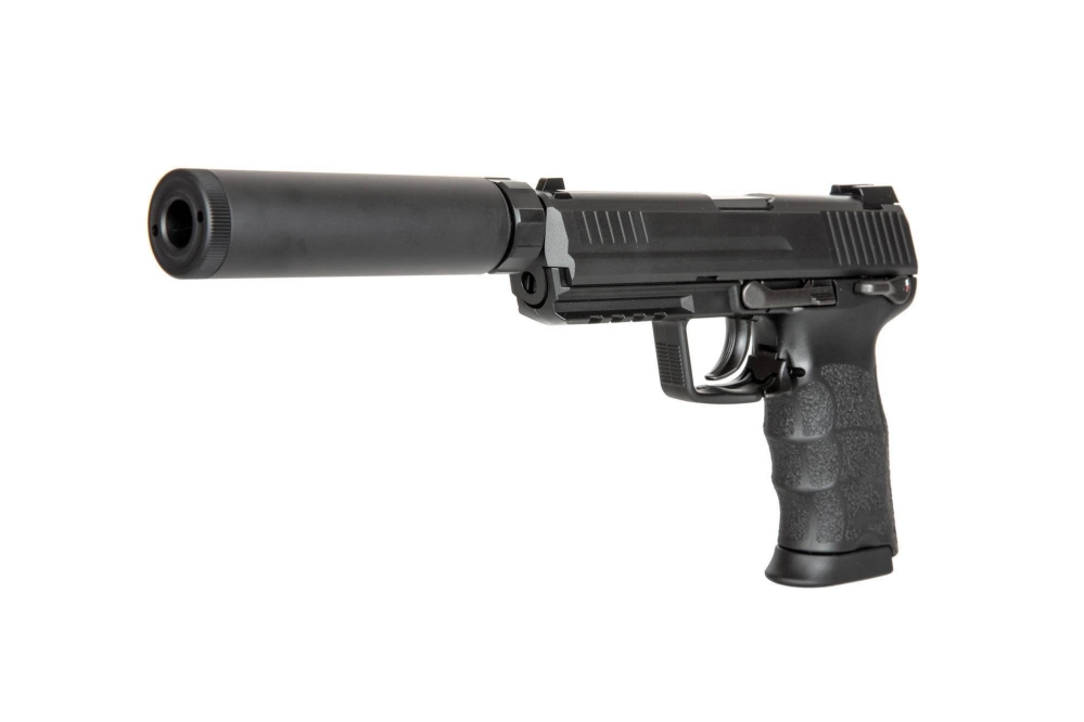 Réplique de pistolet tactique TM45 avec silencieux - noir