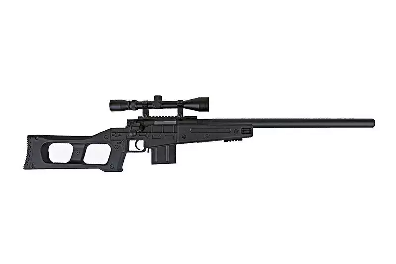 Airsoftová odstřelovací puška MB4408C s optikou - černá