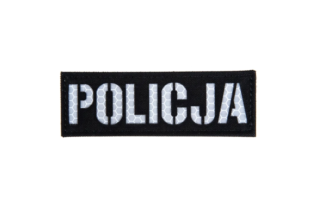 POLITIE Reflecterende badge - Zwart