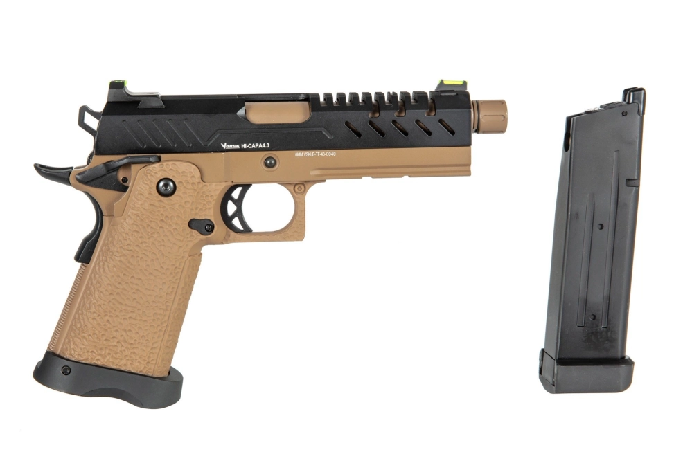 Pistola de airsoft Vorsk hi-capa 4.3 - negro/marrón