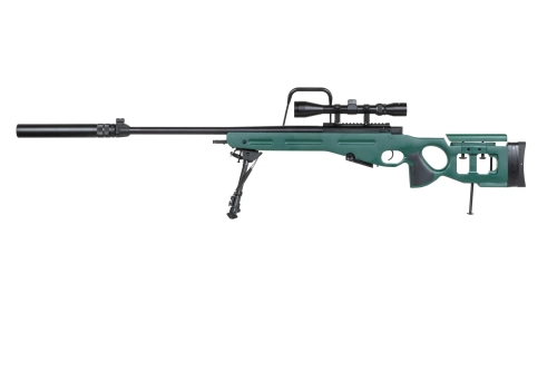 Snow Wolf SW-98 airsoft fusil de précision avec bipied, lunette et silencieux