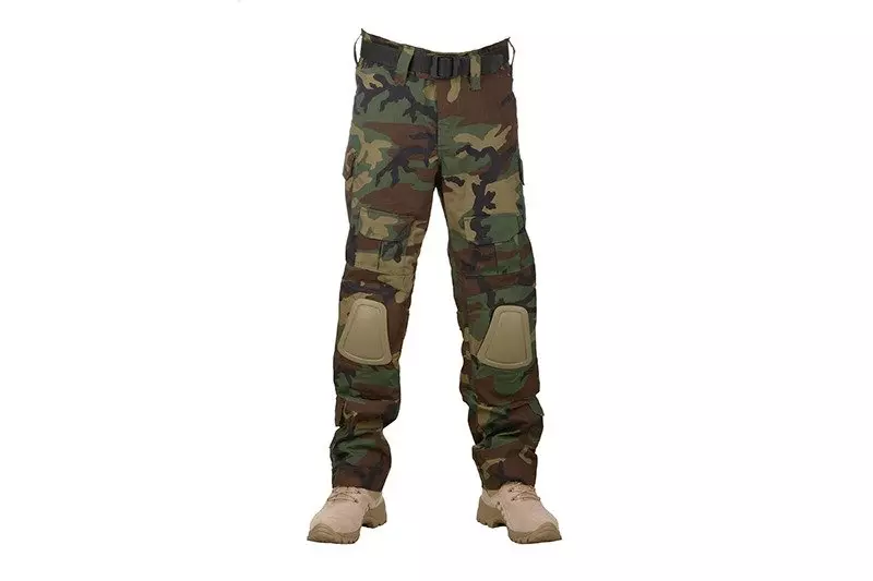 Combat Uniform Pants with knee pads - woodland