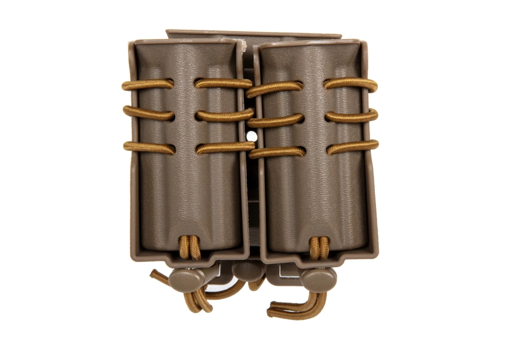 Drager voor 2 9mm magazijnen en een M4/M16 magazijn Wosport Urban Assault Quick Pull Tan