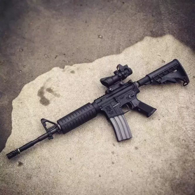ACOG 4X32C scope replica (with RMR sight and ilumination source fiber) - black