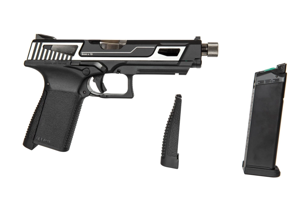 Airsoft pistole GTP9-MS - stříbrná