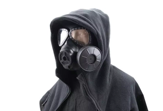 Sweat prevent mist fan mask - black