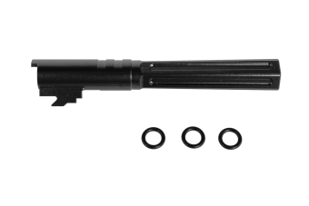 Hliníková vnější hlaveň LA Capa Customs HEXCUT pro airsoftové zbraně TM Hi-Capa 5.1 černá