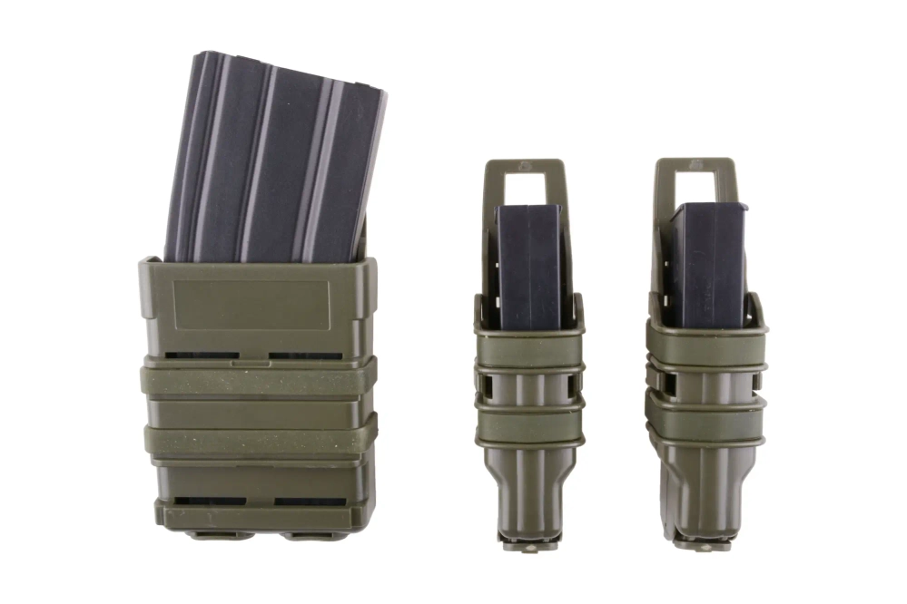 Set de pochettes Open III (2 XS+1 M) pour chargeurs pistolet owe + 5,56 - vert olive