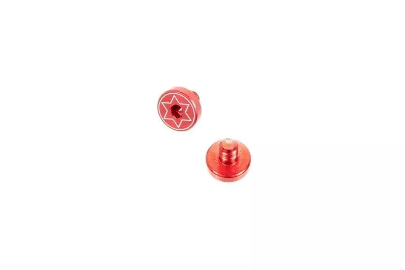 Sada 2 šroubů do obložení rukojeťu zbraní typ 1911 - červený