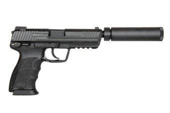 Réplique de pistolet tactique TM45 avec silencieux - noir