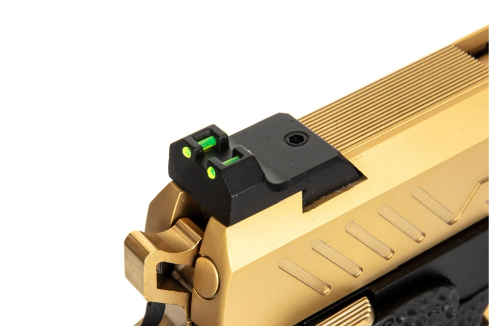Pistola de airsoft Hi-capa 5.1 Split Slide - Negro/Oro (con red dotBDS)