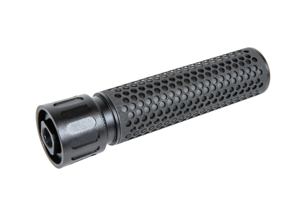 Ensemble réplique de silencieux sonore HY-201 type QD avec réplique de cache-flamme M139 QDC Cyma Noir
