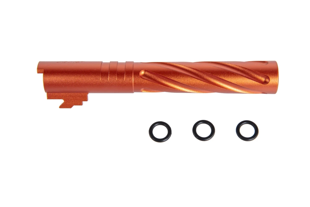 Hliníková vnější hlaveň LA Capa Customs TORNADO pro TM Hi-Capa 5.1 replica Orange