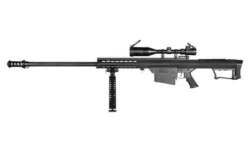 Airsoft pušky SW-024SA s dvojnožkou a dalekohledem - černá