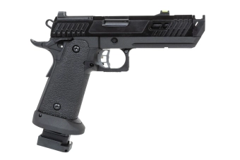 airsoft SRC Dark Viper DUAL POWER pistol with green gas magazine Black