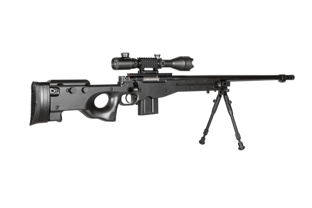 4402D  sniper rifle replica (with scope and bipod) - black