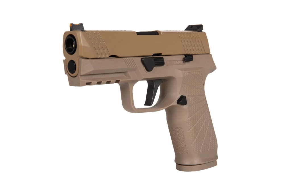 WE F18 Compact Green Gas Pistol replica TAN