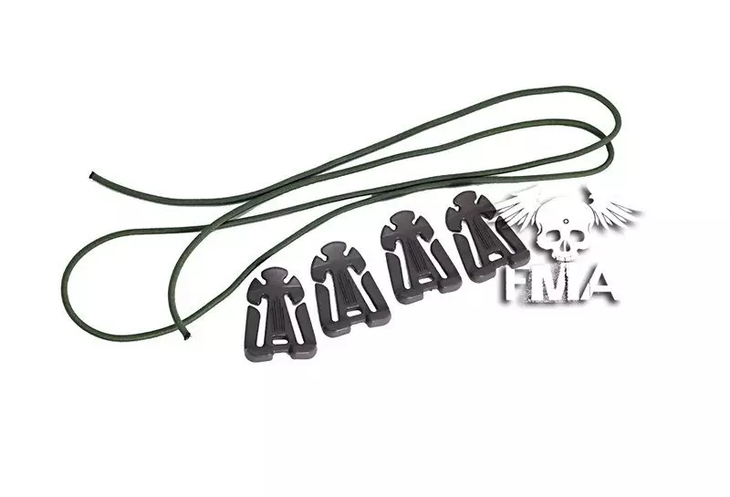 Zestaw klipsów mocujących - olive drab