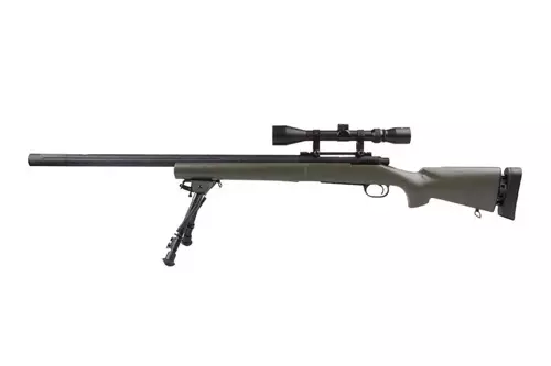 Réplique du fusil de précision SW-04J Army avec lunette et bipied (Upgraded) - olive
