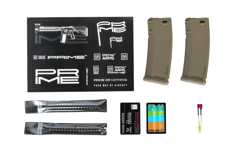 Specna Arms Daniel Defense® MK18 SA-P19 Prime™ HAL™ ETU ASG Karabijn Hoog Koppel Half-Tan Versie