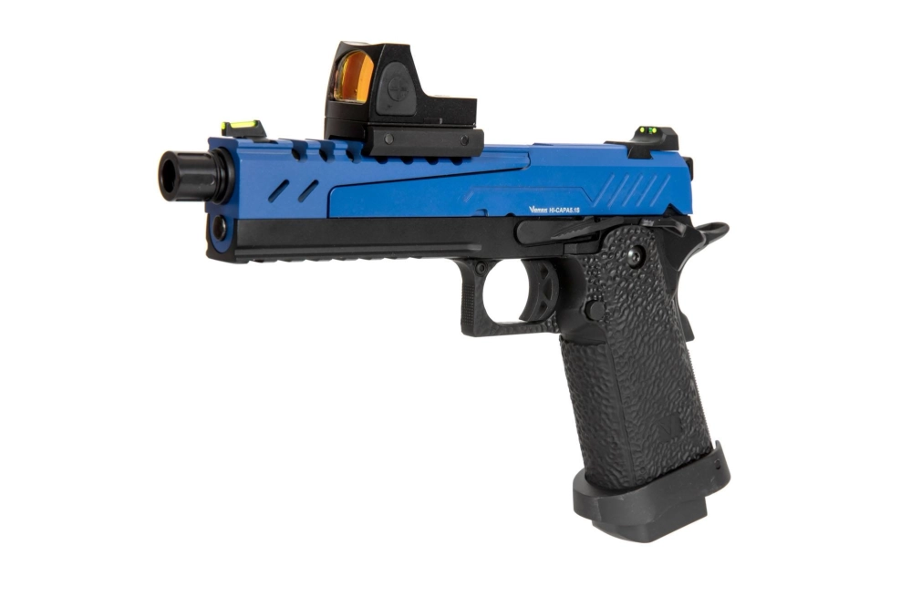 Airsoft pistole Hi-capa 5.1 Split Slide - modrá/černá (s zaměřovačBDS)