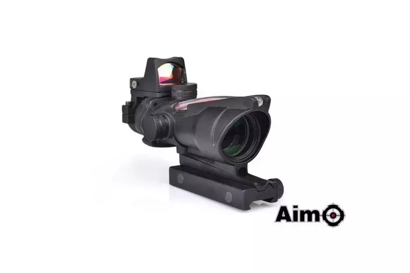 Replika lunety ACOG 4X32C (z podświetleniem światłowodowym i celownikiem RMR) - czarna