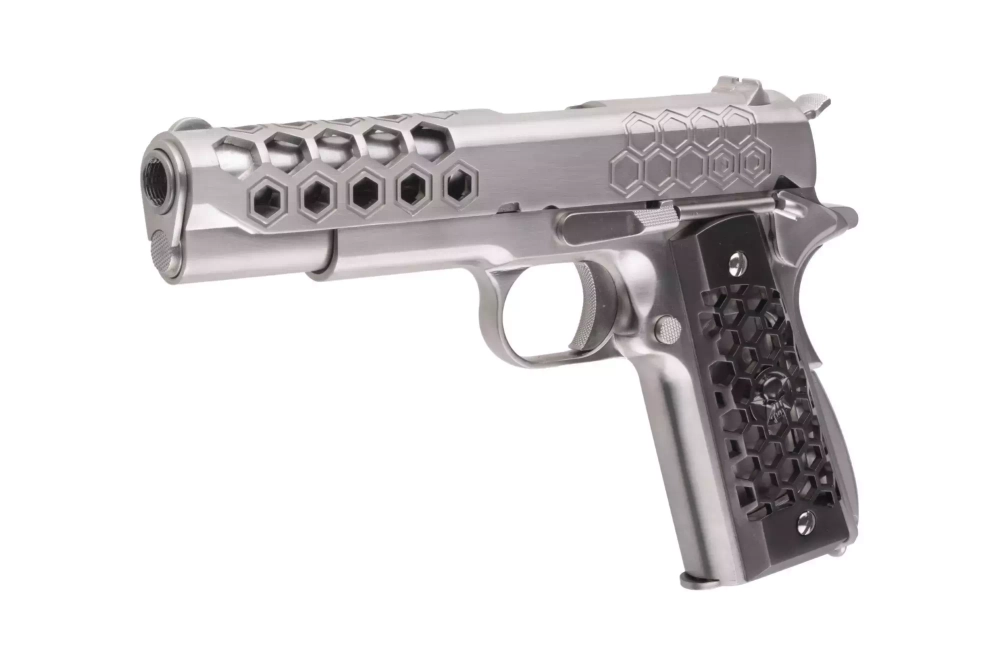 1911 Hex Cut V.3 Pistol Replica - silver