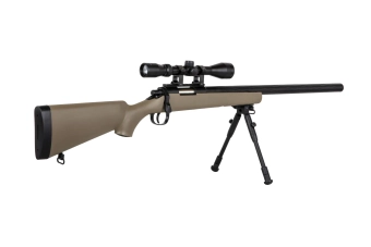 Replika karabinu snajperskiego Specna Arms SA-S12 EDGE™ z lunetą i dwójnogiem Tan