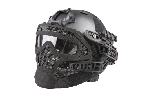 Réplica de casco FAST PJ G4 System con pantalla facial - negro