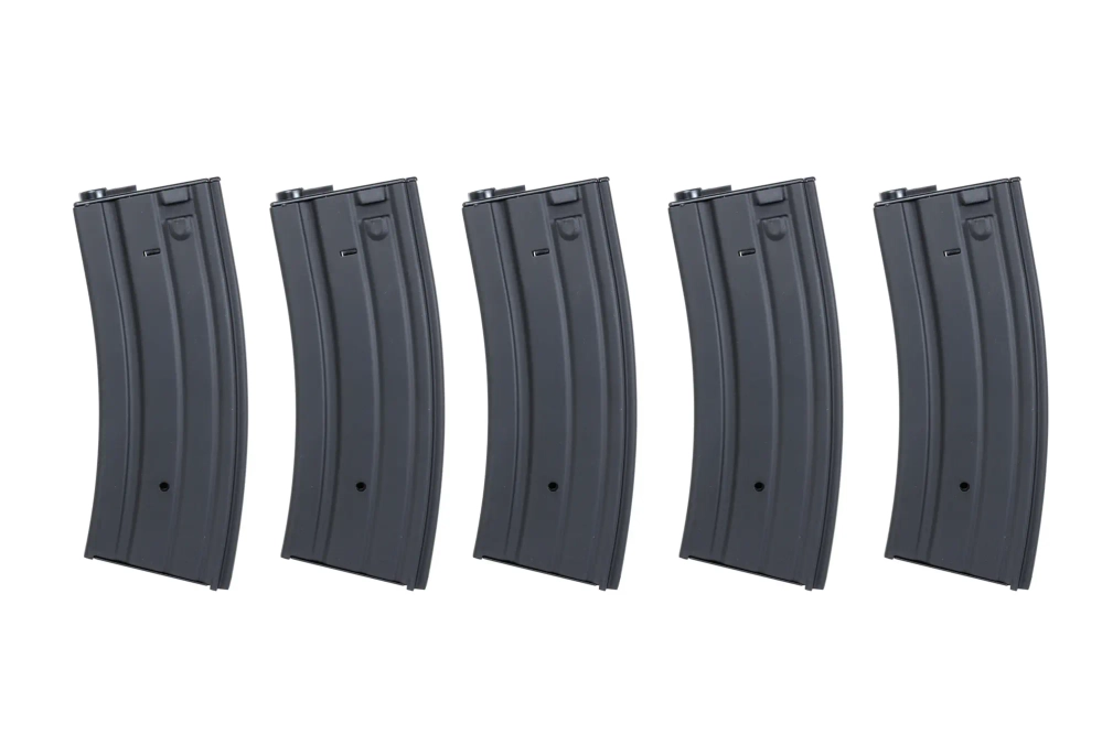 Set van 5 metalen magazijnen met hoge capaciteit 300 kogels Specna Arms Zwart