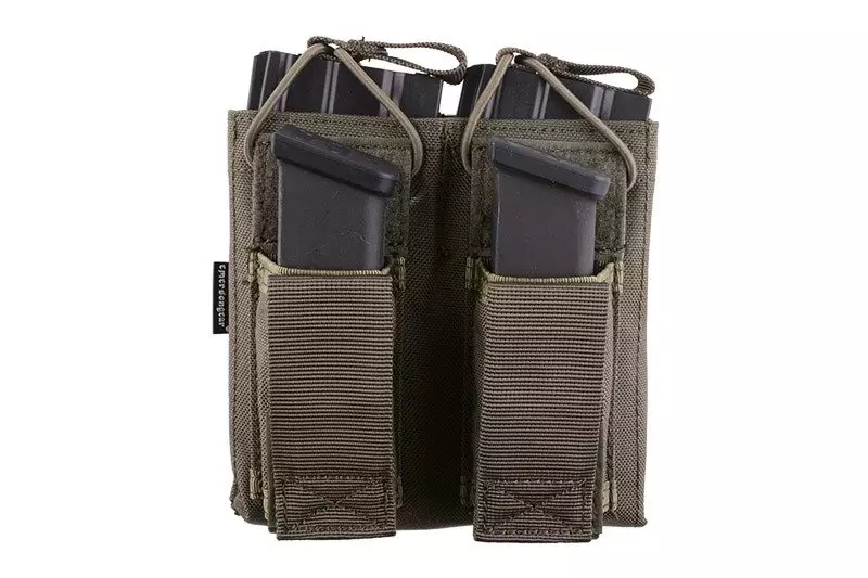 Double Open Top Pouch for M4/M16 + Pistol Magazines - Foliage Green