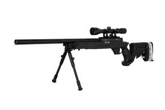 Réplica de sniper SA-S13 EDGE™ con visor y bípode - negro