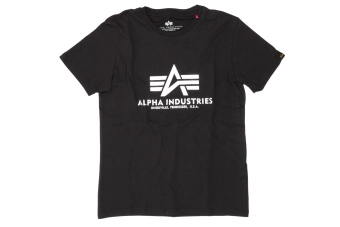 Alpha Industries Basic Folieprint Zwart-Zilver T-Shirt