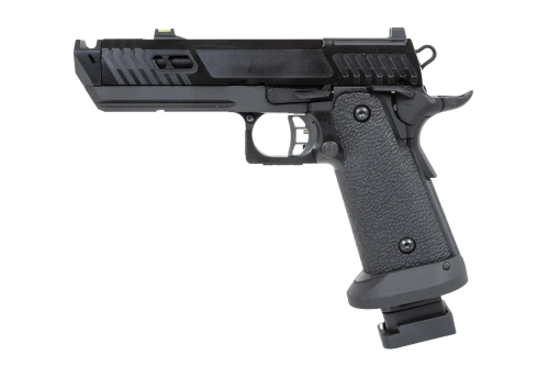 airsoft SRC Dark Viper DUAL POWER pistol with carrying case and green gas magazine Black