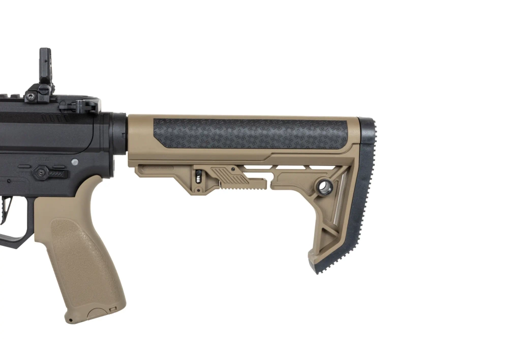 airsoft Specna Arms SA-FX02 FLEX™ HAL ETU Half-Tan submachine gun with orange discharge device