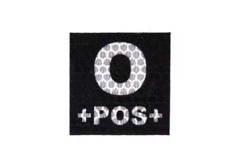 Naszywka IR z grupą krwi: 0 POS