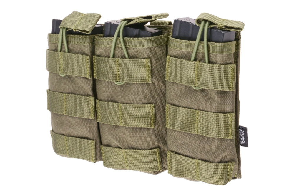 Potrójna ładownica Open I na magazynki AK/M4/G36 - oliwkowa