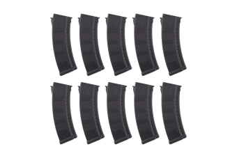 Set of 10 Mid-Cap 155 BB Magazines for AK Replicas - Black