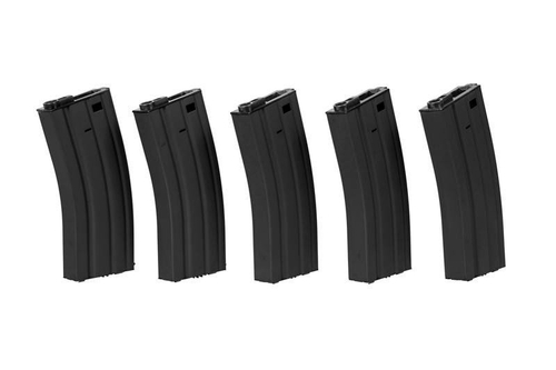 Set de 5 magazynks hi-cap pour 300 balles pour répliques M4/M16 - noir