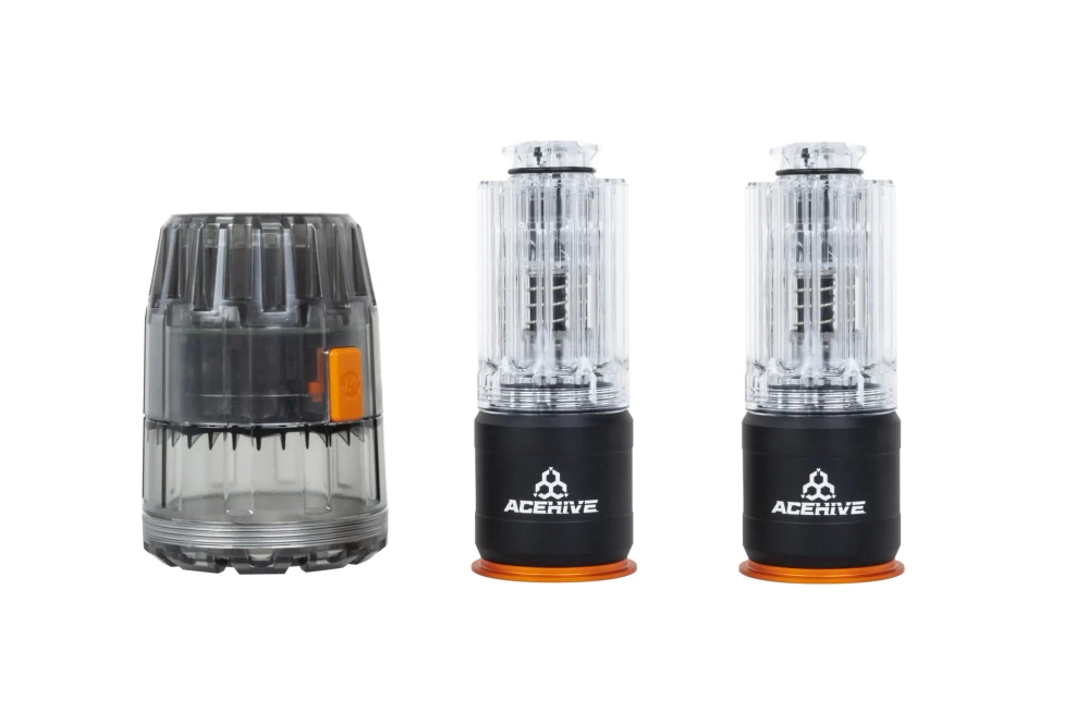 AceTech 2 kusy 40mm granátů airsoft AceHive s rychlonabíječem Spawner