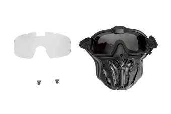 Máscara con gafas y abanico - negro