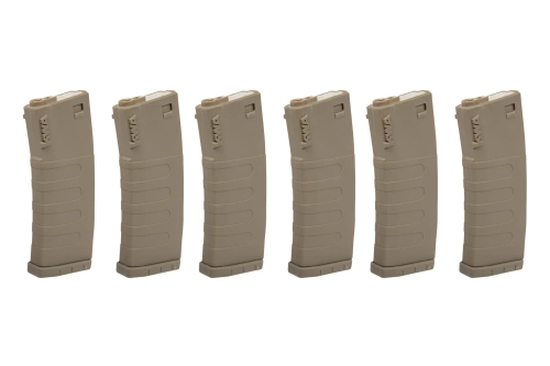 Juego de 6 cargadores KWA mid-cap para 120 cartuchos para réplicas M4/M16 Dark Earth