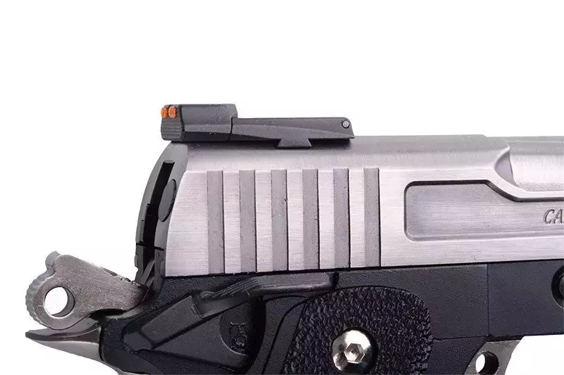 Pistola de airsoft Hi-capun Velociraptor" de fuerza 3.8 - plata"