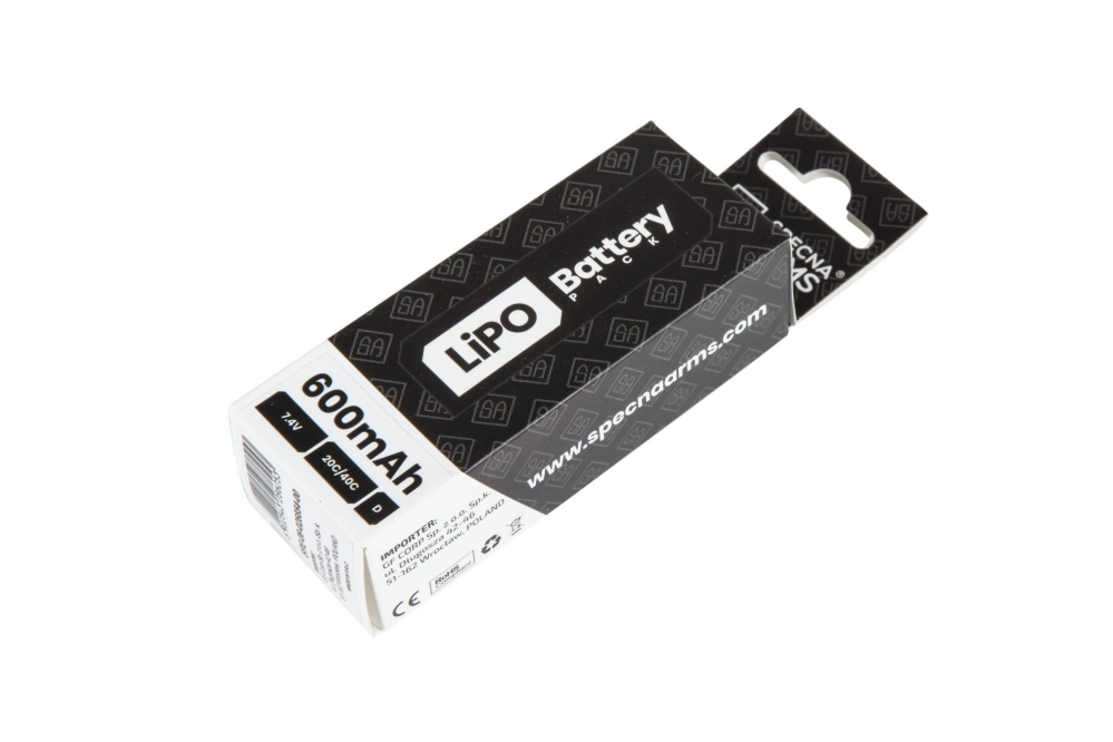 Batterie LiPo 7.4V 600mAh 20/40C pour PDW - T-Connect (Deans) 
